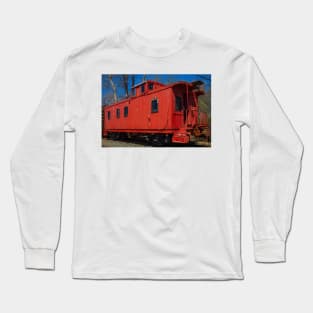 Northwestern Pacific Railroad Wooden Red Caboose #19 Long Sleeve T-Shirt